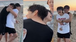 "MY TAEJIN CRUMBS"- Fans emotional as Taehyung clings to Jin throughout BTS' OT7 beach live following his return after solo tour