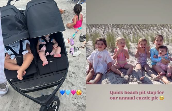 After launching foundation honoring late Gaudreau brothers, Johnny Gaudreau’s wife Meredith enjoys beach day with kids