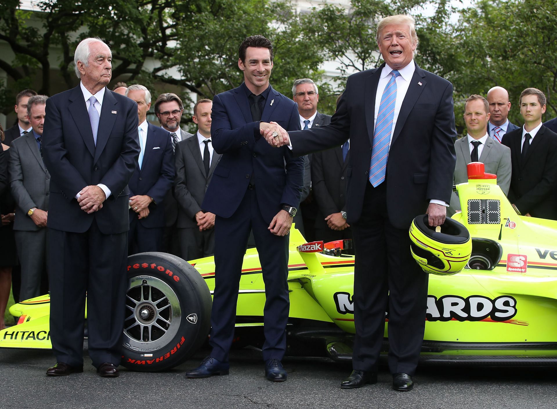 President Trump Welcomes Indianapolis 500-Winning Penske Team To White House - Source: Getty