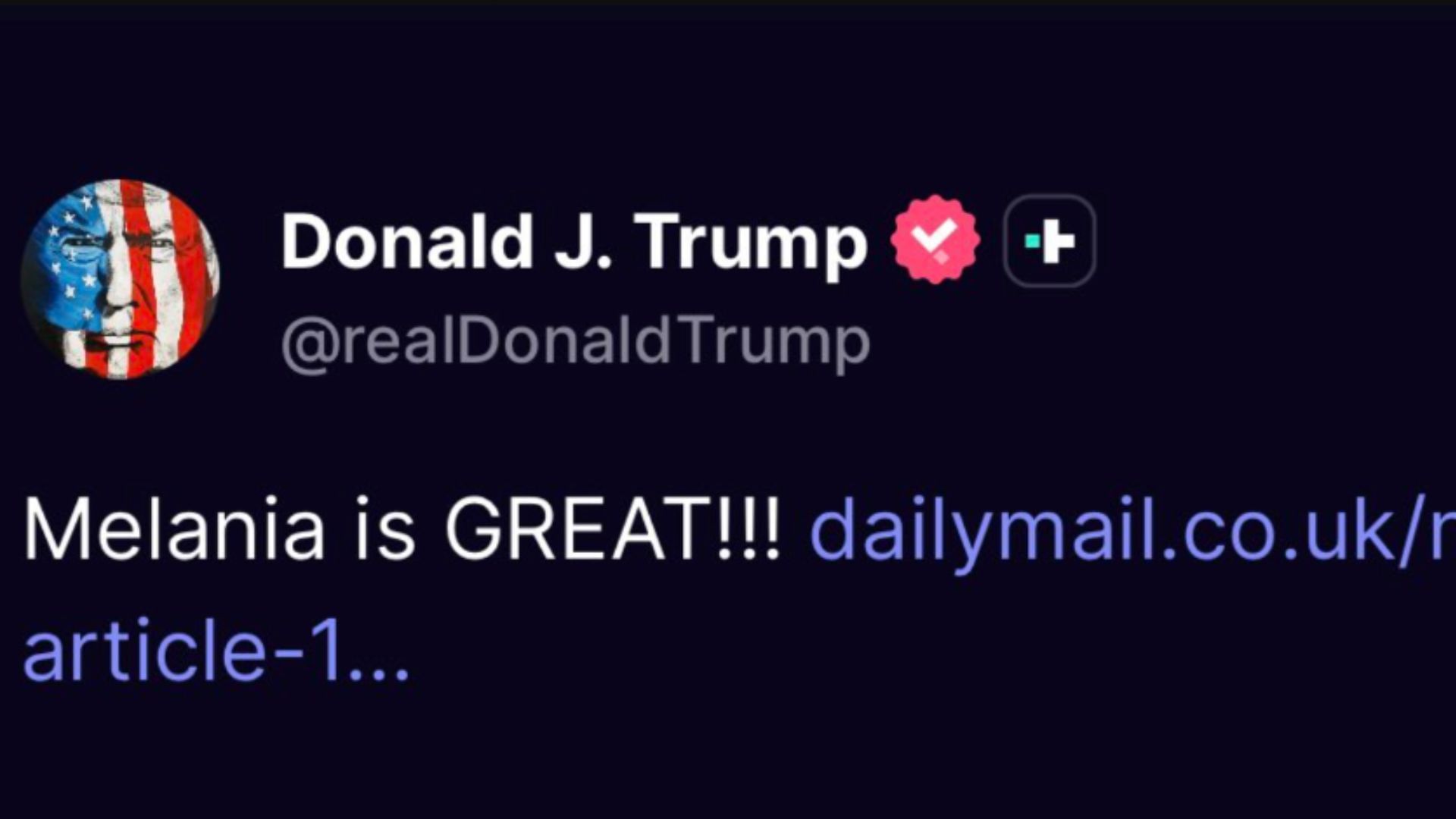 POTUS Donald Trump on Truth Social (Image via X/@FLOTUSReport)