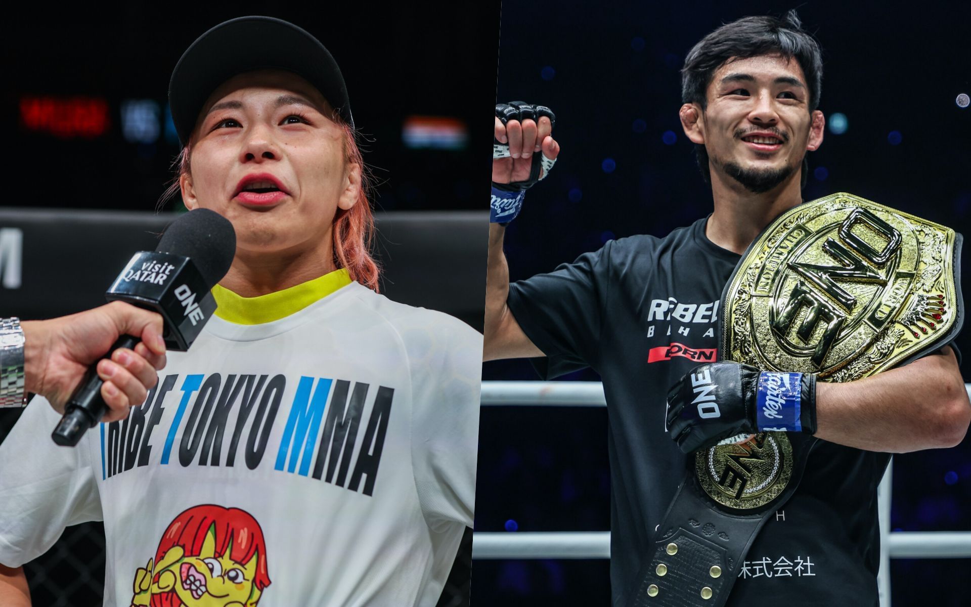 Ayaka Miura (L) and Yuya Wakamatsu | Photo by ONE Championship
