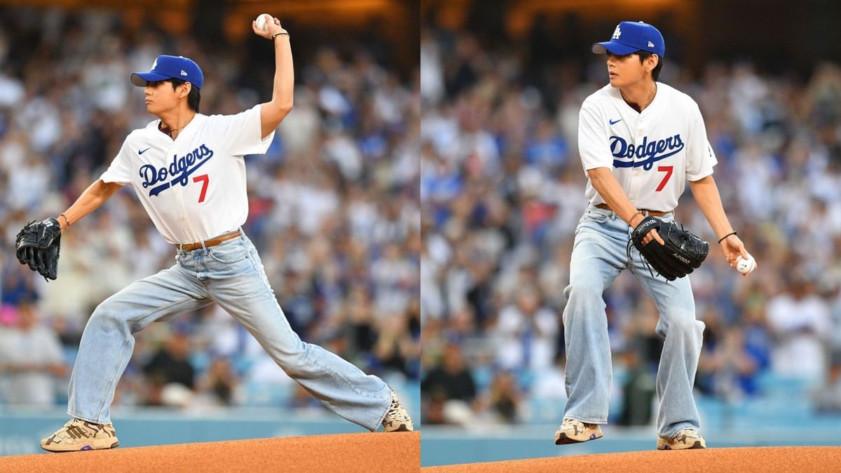 "PROUD OF YOU TAEHYUNG" - Fans express pride as BTS' V delivers a "perfect" ceremonial first pitch at the Dodgers Stadium