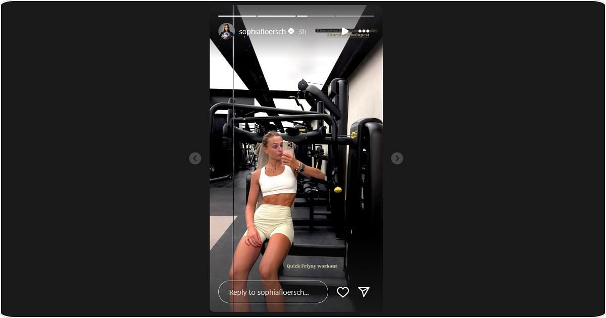 Sophia Floersch shared a snapshot of her workout session. Image: @sophiafloersch via Instagram