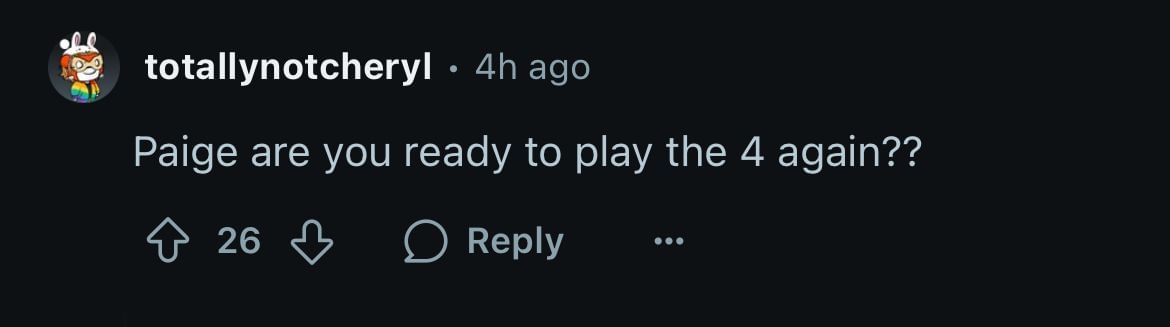Fan comment/Reddit