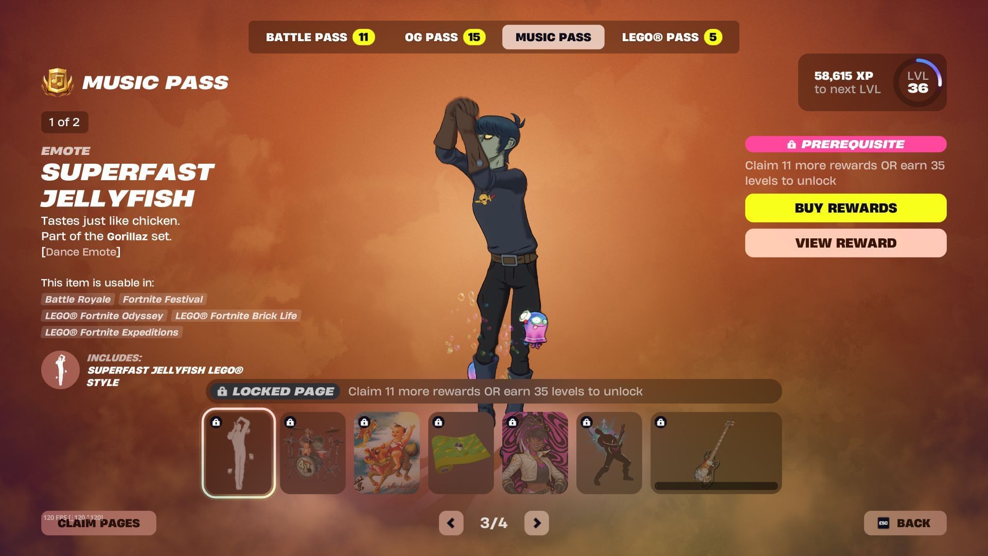 Page 3 of the Season 10 music pass of Fortnite Festival (Image via Sportskeeda Gaming || Epic Games)