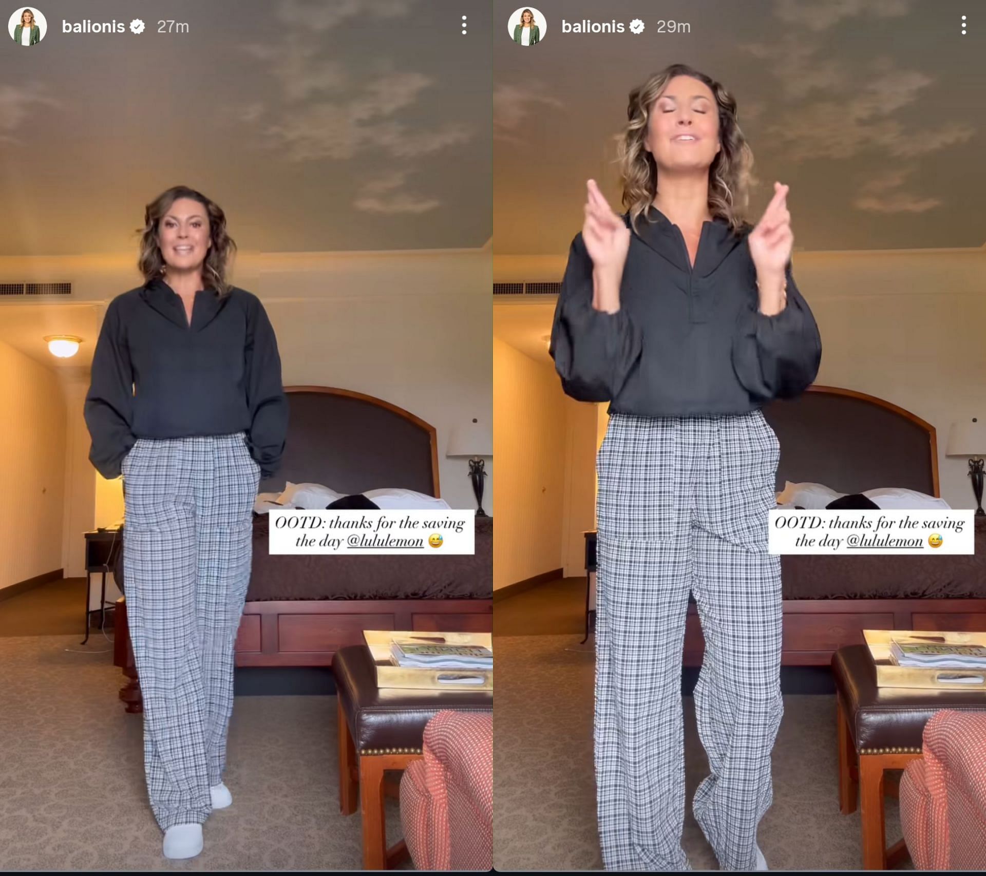 Stills from Amanda Balionis&#039; Instagram story - Source- via @balionis on Instagram