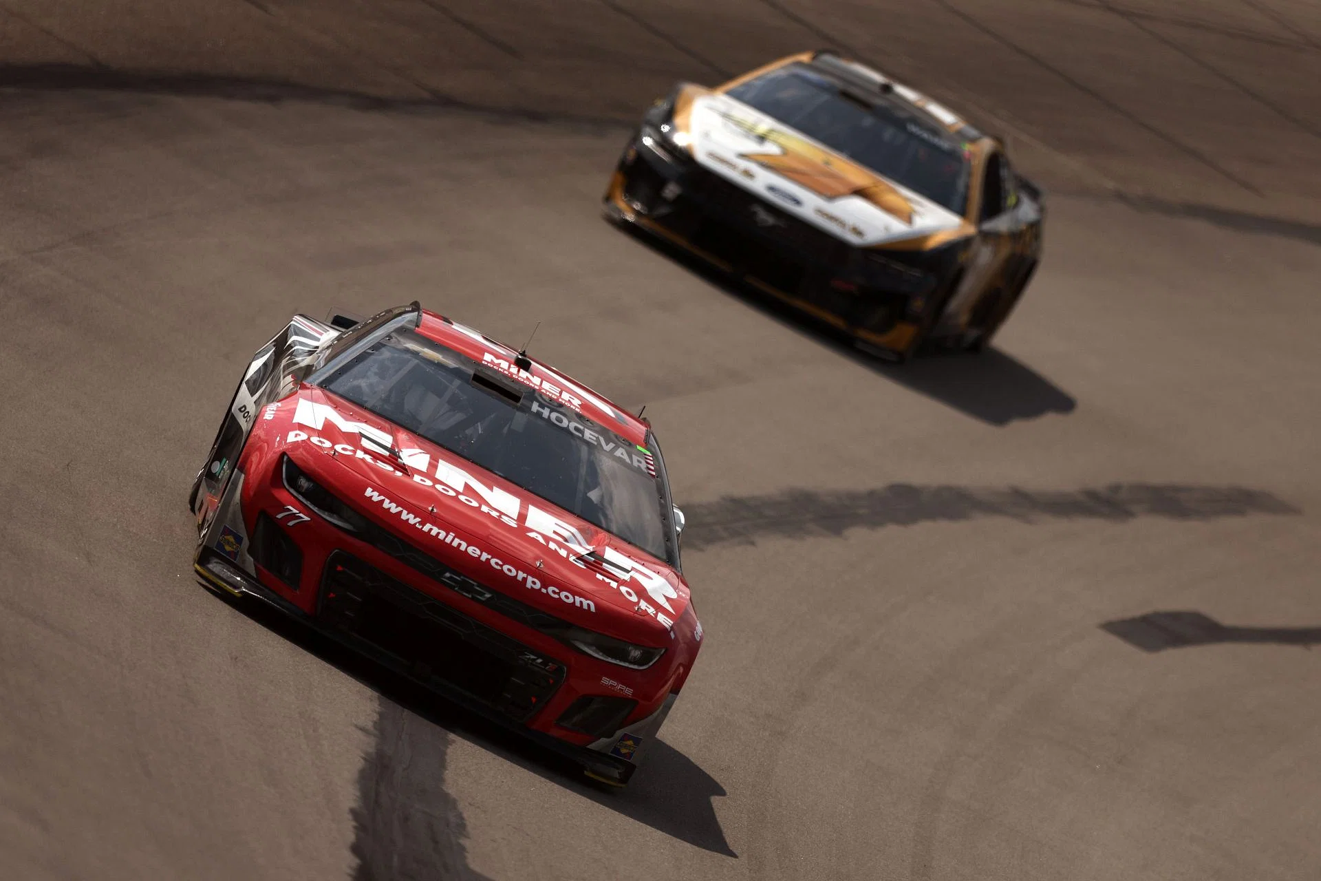 Carson Hocevar (77) during the NASCAR Cup Series Iowa Corn 350. Source: Getty