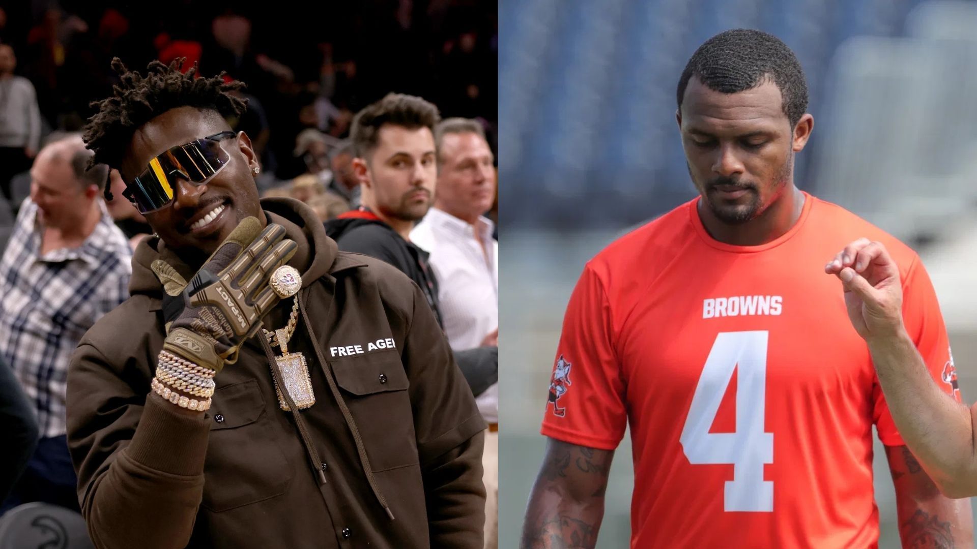 Antonio Brown (left) and Deshaun Watson (right) [Image credits: Imagn]