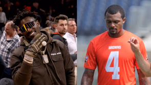 Antonio Brown clowns Deshaun Watson as 'Law & Order' star Christopher Meloni lurks at Browns practice