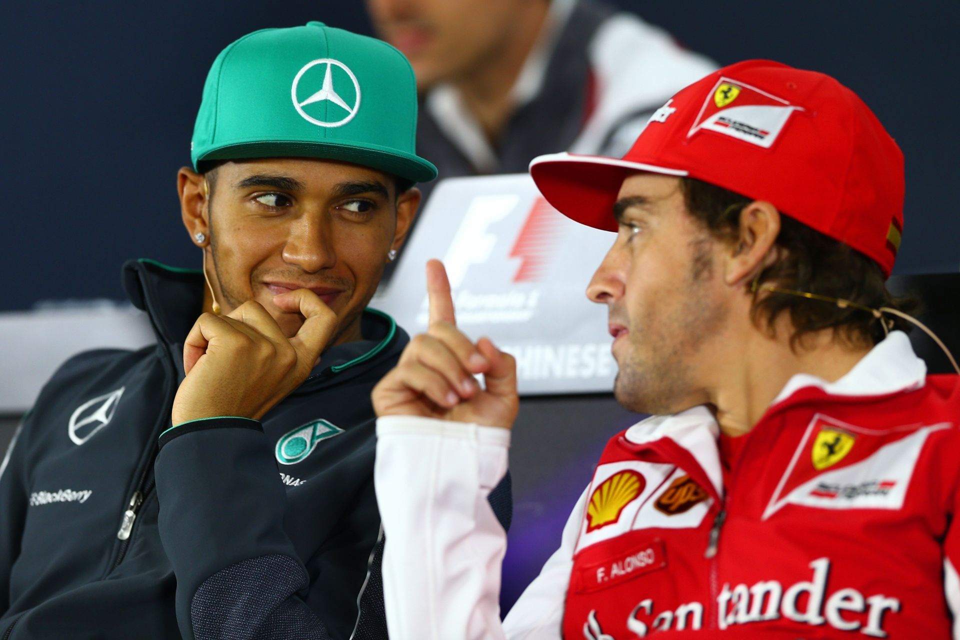 Lewis Hamilton and Fernando Alonso before the 2014 Chinese Grand Prix - Source: Getty