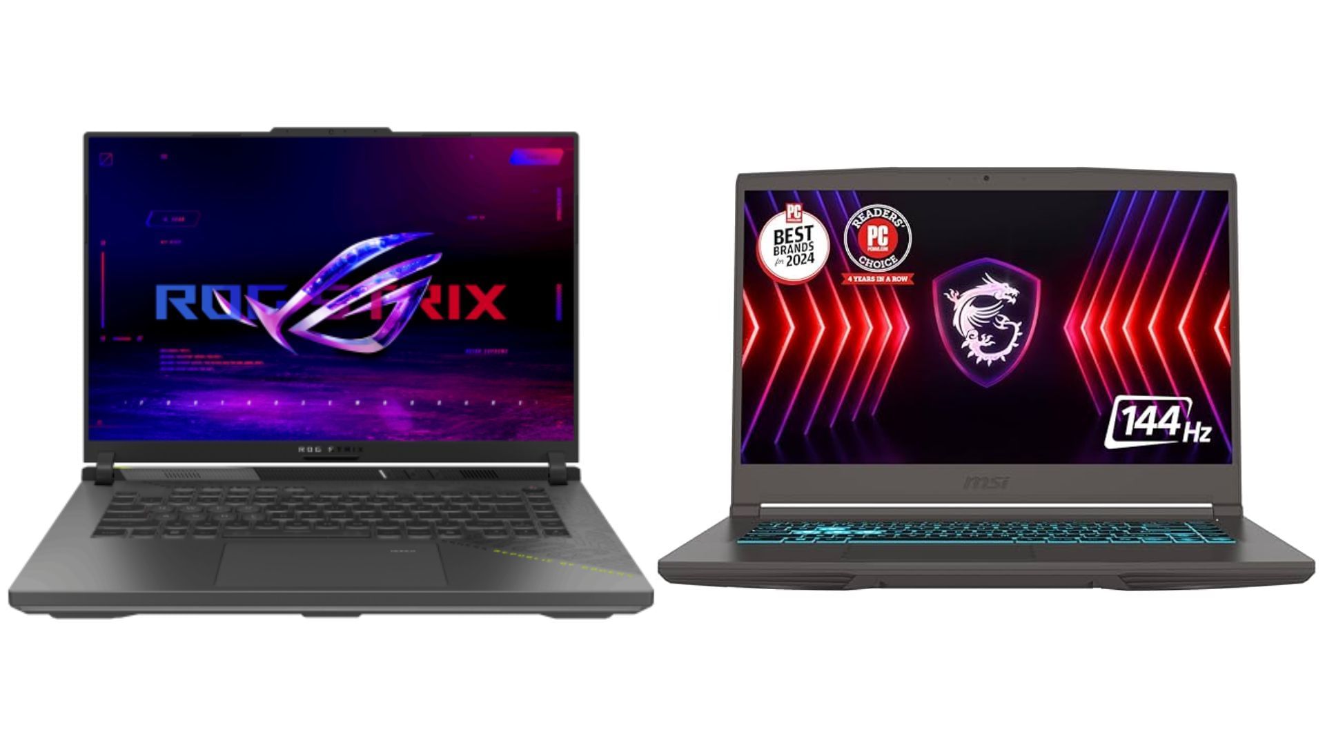 The RTX 5050 and 4050 laptop GPUs are entry-level designs targeting the budget audience (Image via Amazon and Asus)
