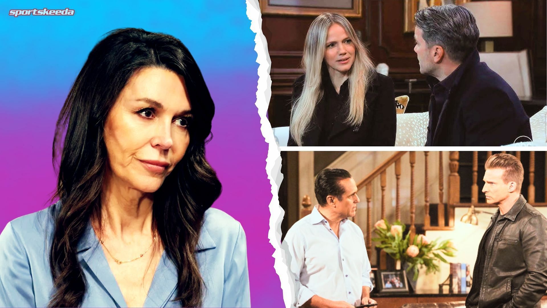 Clockwise from left, Anna, Lulu, Dante, Jason and Sonny on General Hospital (Custom edit by Sportskeeda, Original images via ABC Network)
