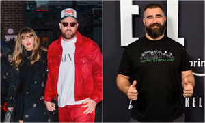 Jason Kelce makes hilarious cameo in Travis Kelce and Taylor Swift’s engagement pictures