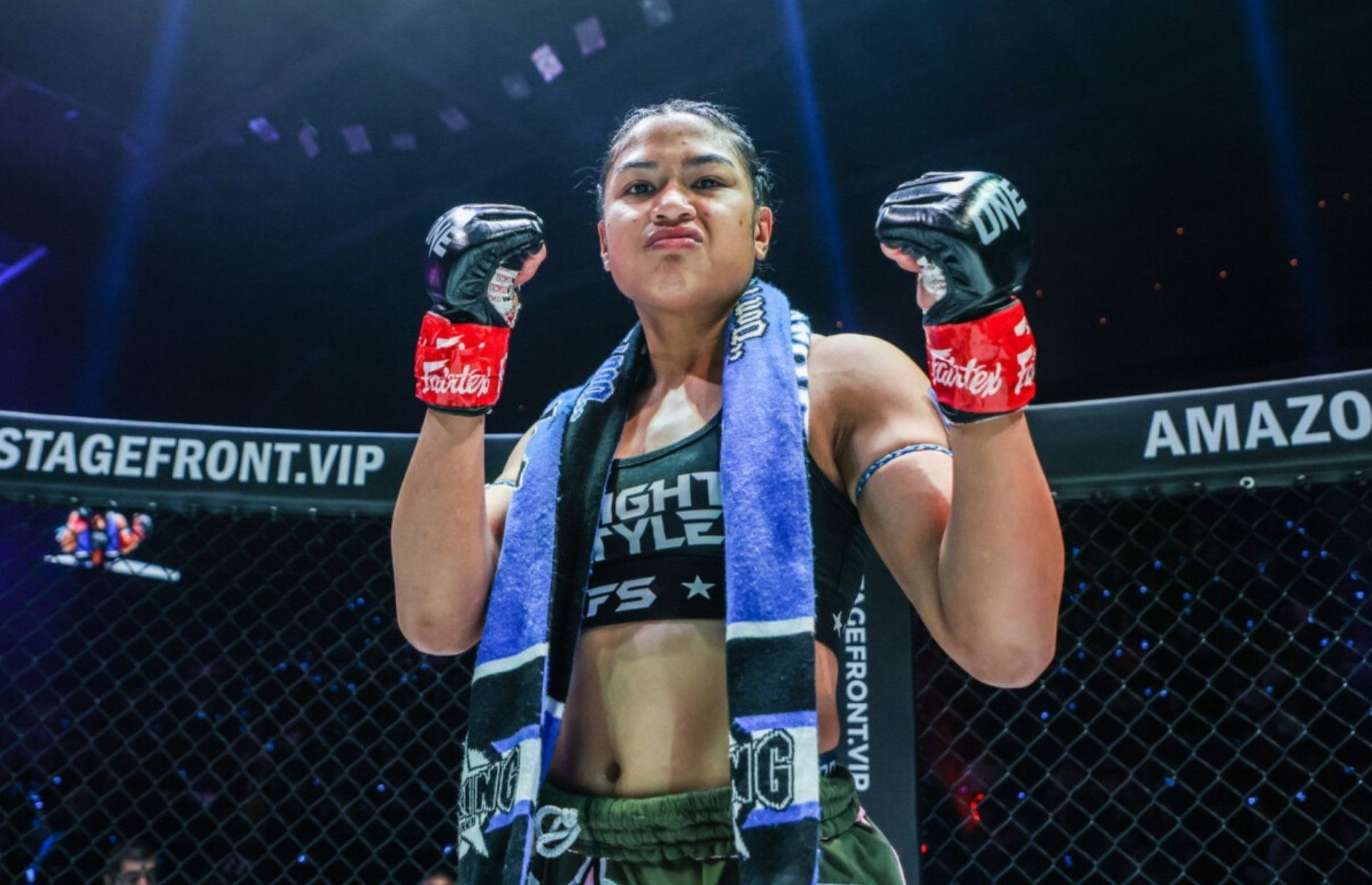 Fans react to Jackie Buntan&rsquo;s all-out attack against Daniela Lopez. -- Photo by ONE Championship