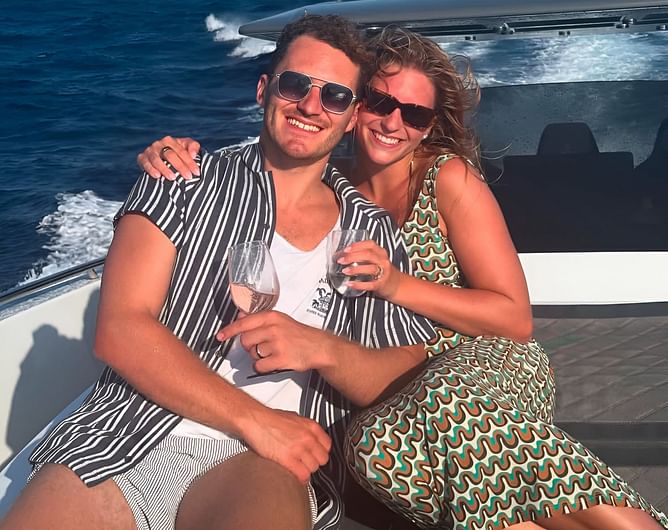 Newlyweds Matthew Tkachuk & Ellie enjoy a gala honeymoon in Saint Tropez [In Photos]