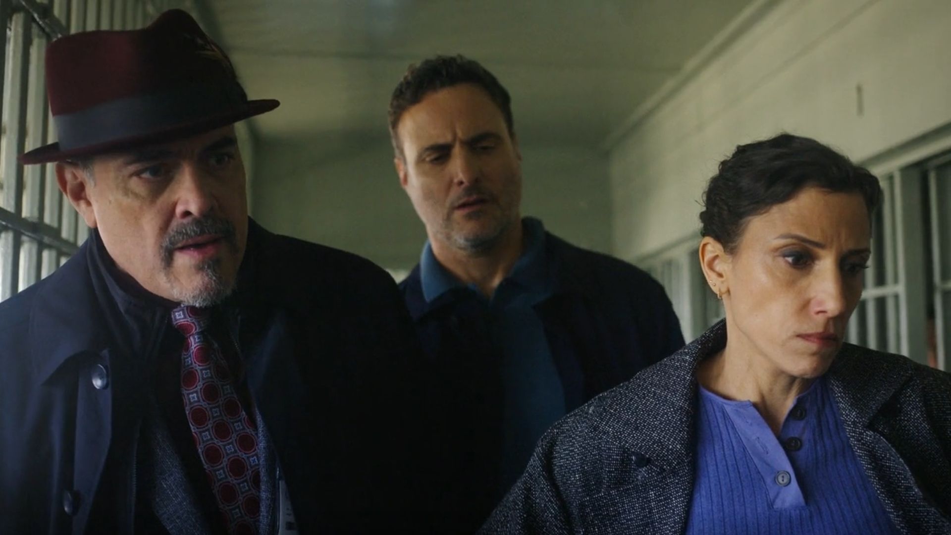 Wallace, Batista, and Oliva look shocked at finding Mia&#039;s dead body in Dexter: Resurrection episode 6 (Image via Paramount+)