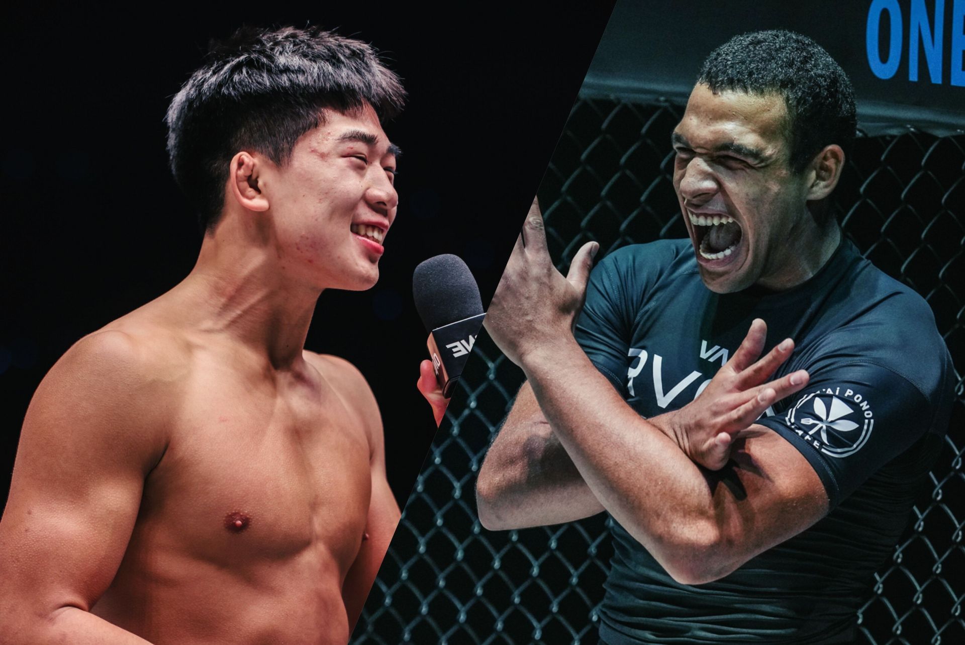 (From left) Adrian Lee and Tye Ruotolo meet at ONE Fight Night 35. [Images from ONE Championship]