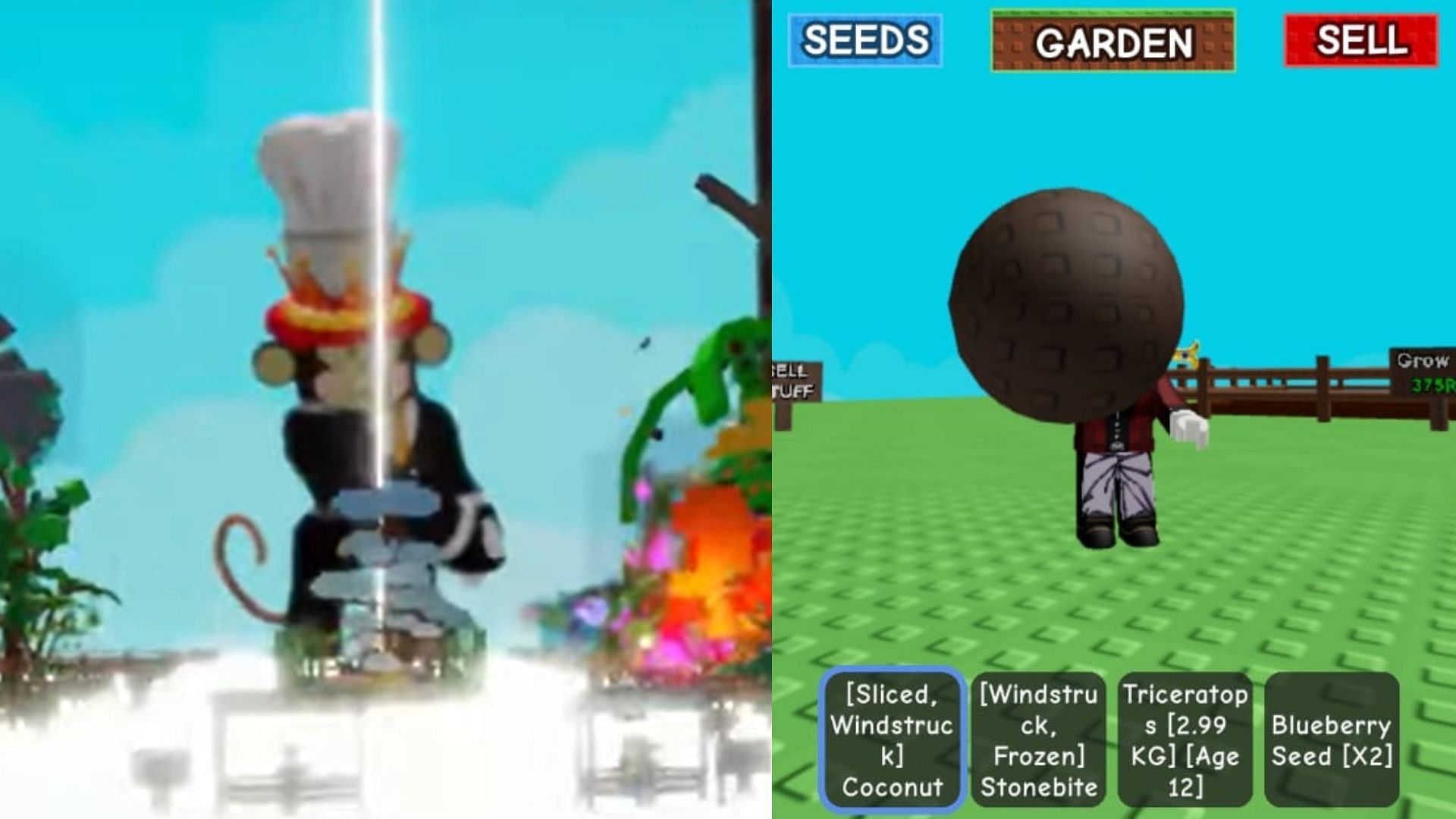 Jandel&#039;s avatar using a Katana to slice the island (Image via Roblox)