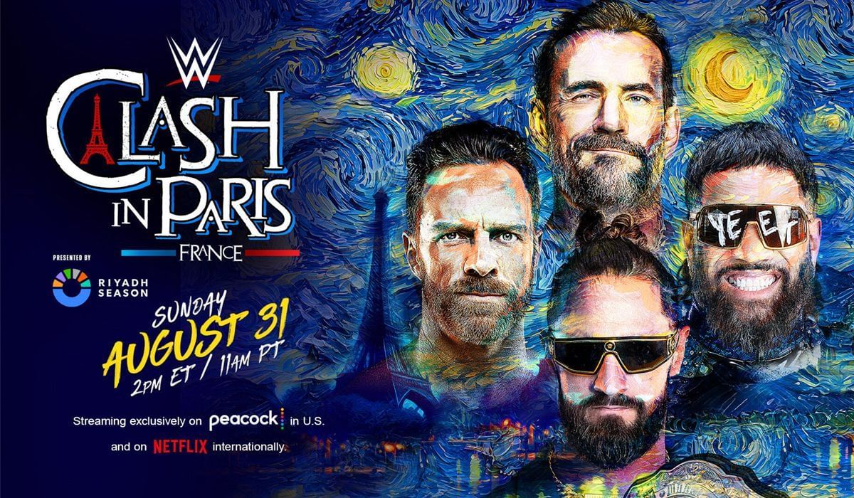 Seth Rollins will face CM Punk, LA Knight and Jey Uso at Clash in Paris. [Image credits: WWE.com]