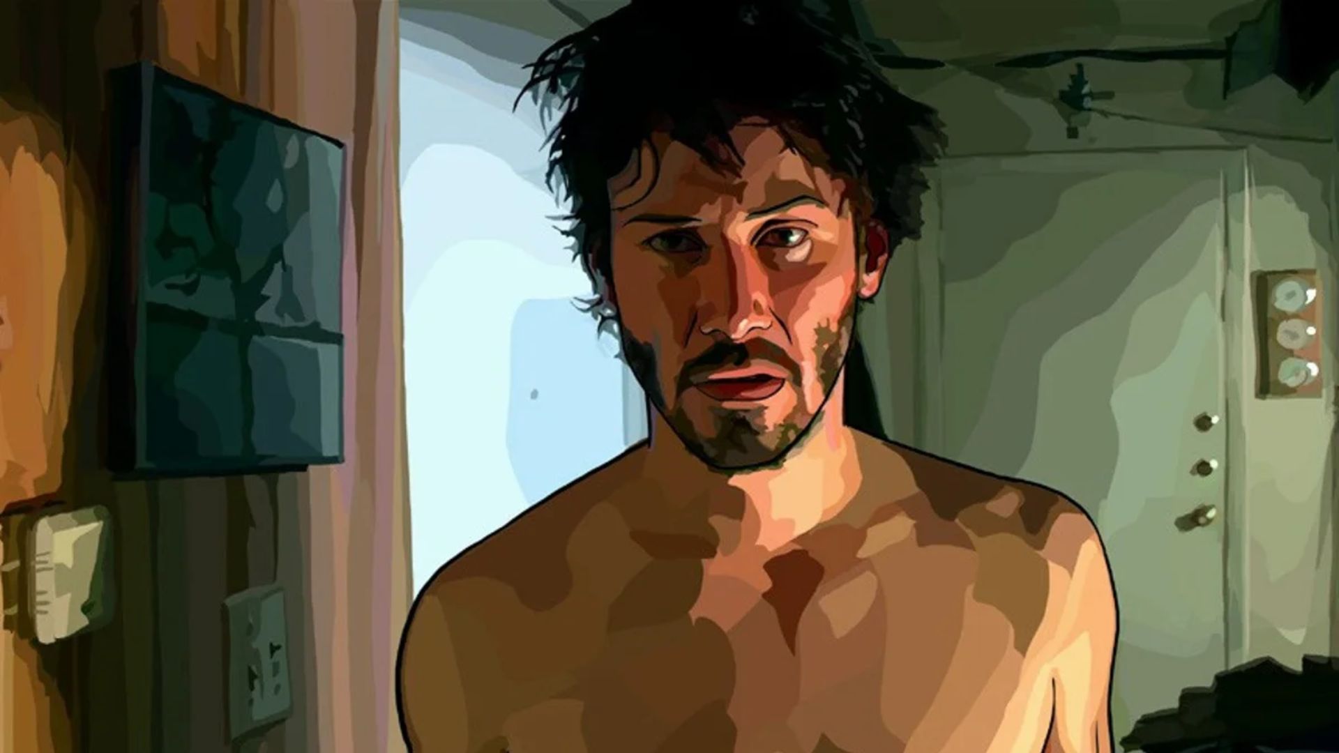 Still from A Scanner Darkly (Image via Warner Bros.)