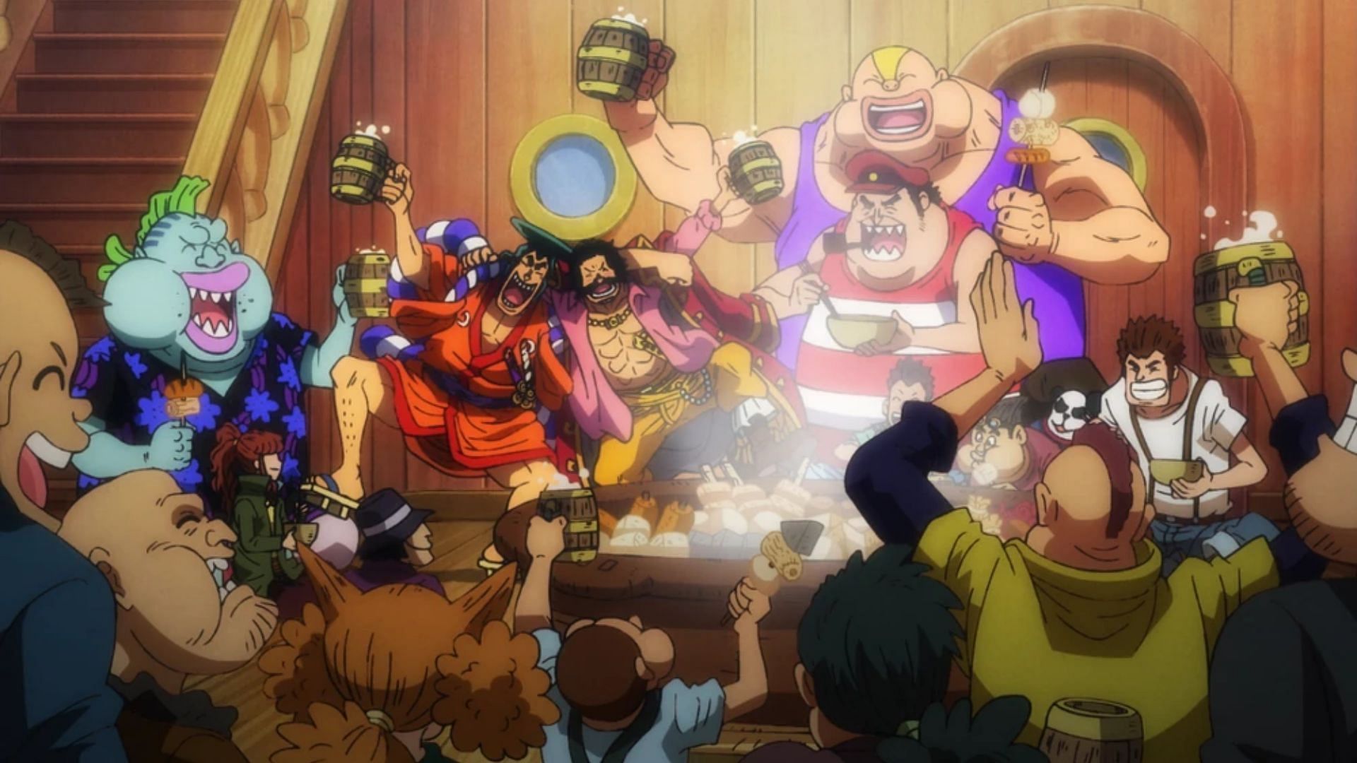 The Roger Pirates as seen in the anime (Image via Toei Animation)