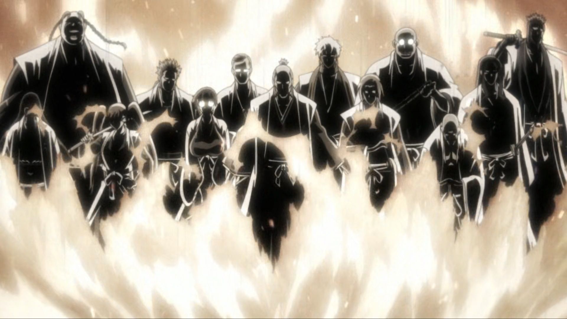The original Gotei 13 captains as seen in the anime (Image via Studio Pierrot)