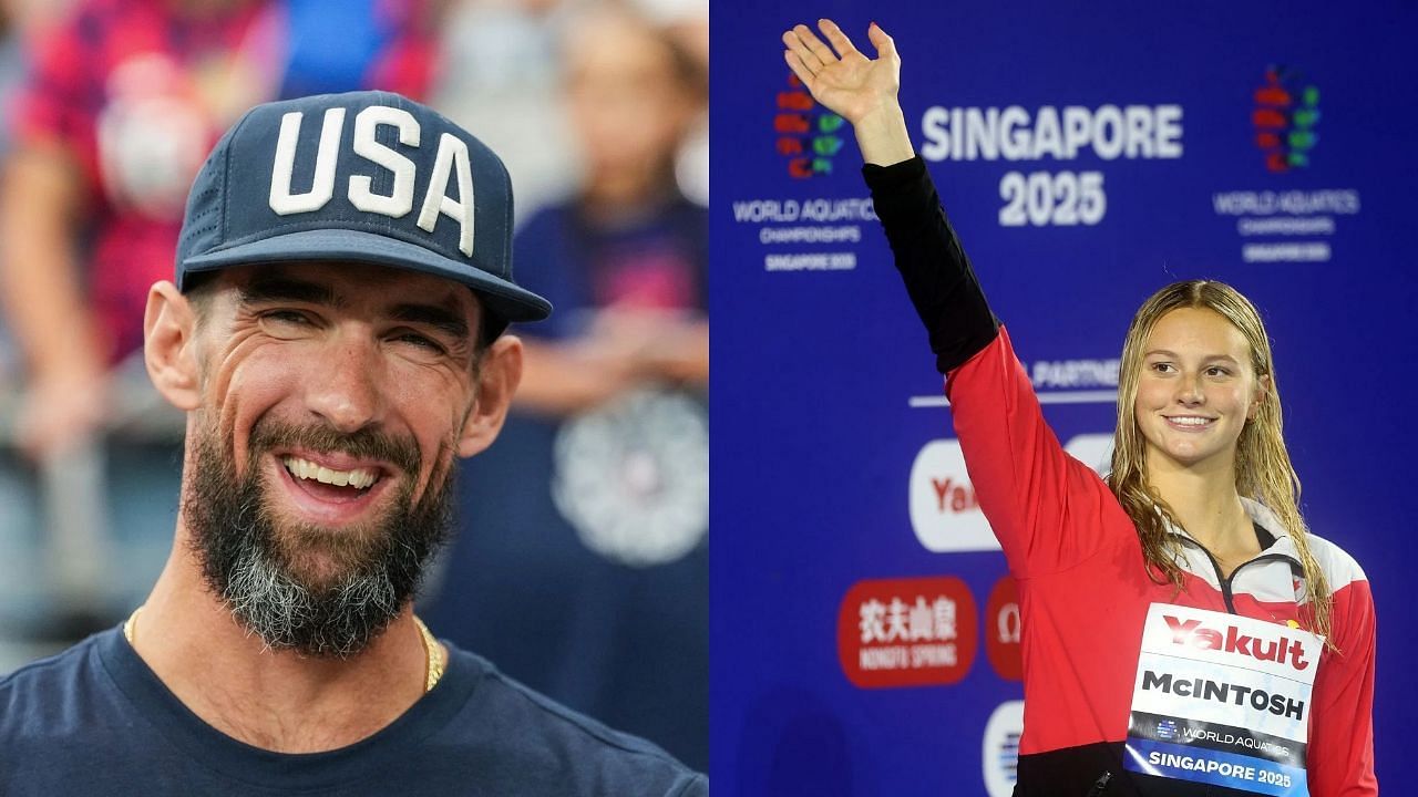 Michael Phelps and Summer McIntosh (Image via: Both Getty)