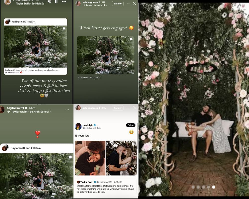 Selena Gomez and Brittany Mahomes react to Taylor Swift-Travis Kelce&#039;s engagement [IG/@selenagomez, @brittanylynne]