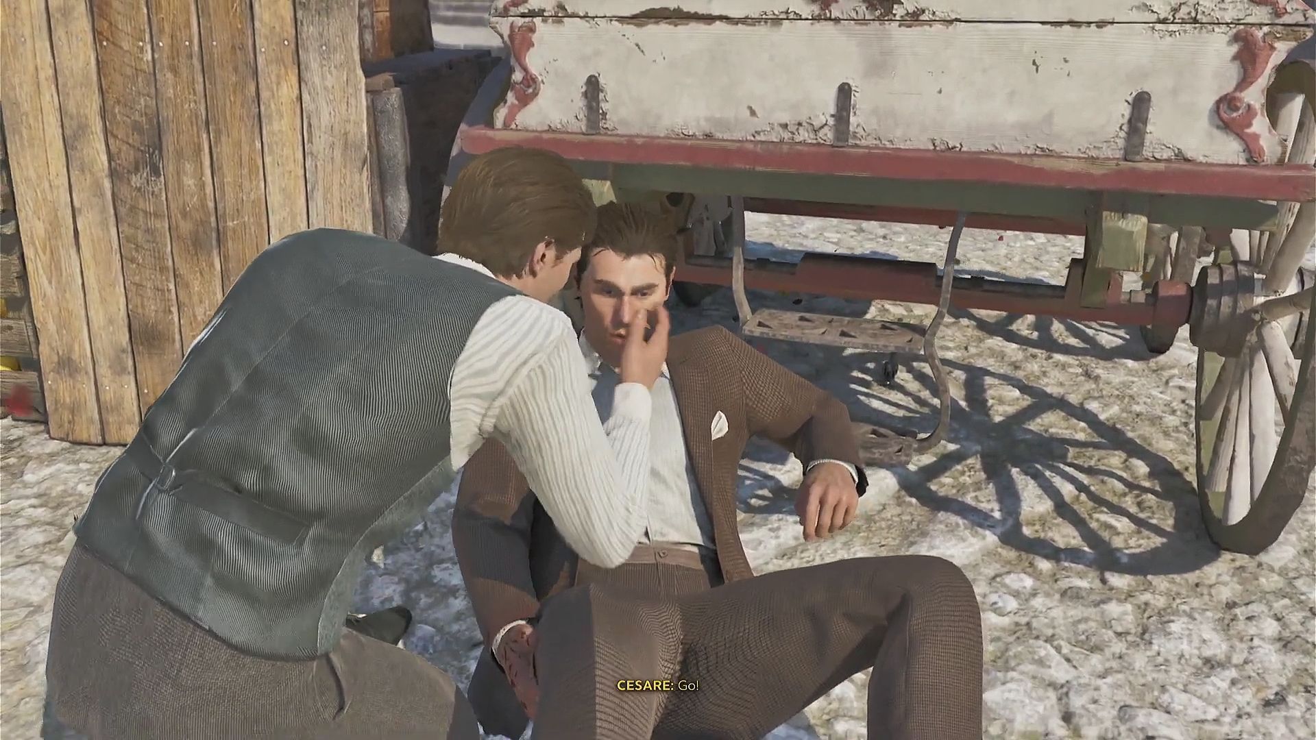 Cesare gets hit in his leg (Image via 2K)