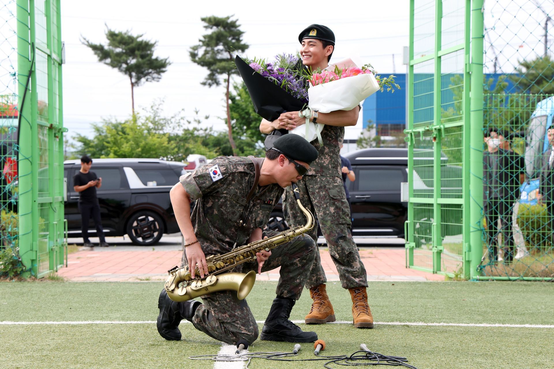 BTS&#039; RM and V Discharged From South Korean Military (Image via Getty)
