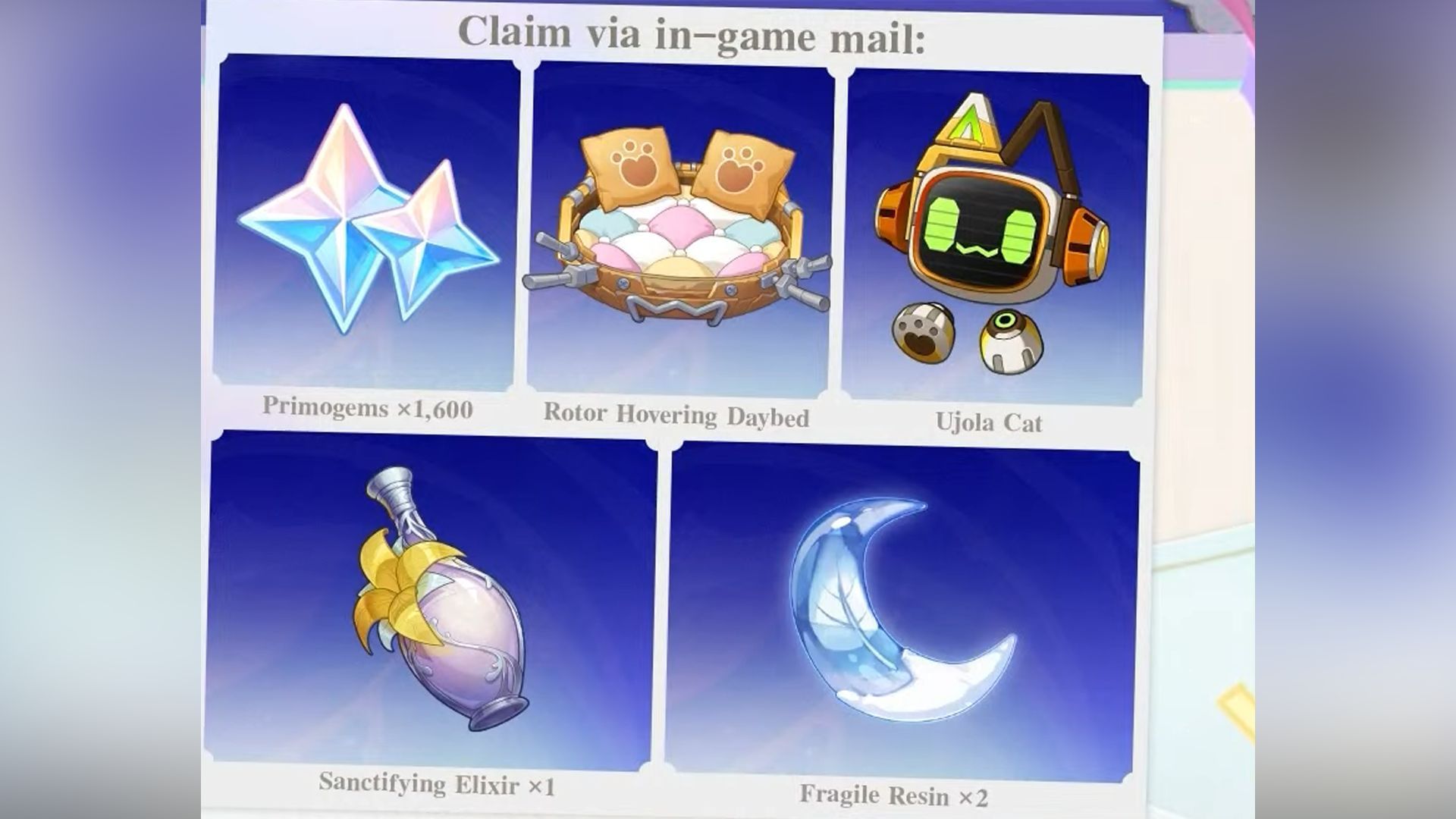 Special in-game mail will also be sent out during the anniversary (Image via HoYoverse)