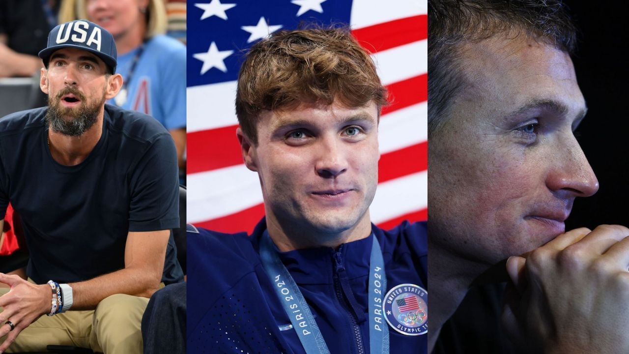 Michael Phelps, Bobby Finke and Ryan Lochte (Image via: All Getty)