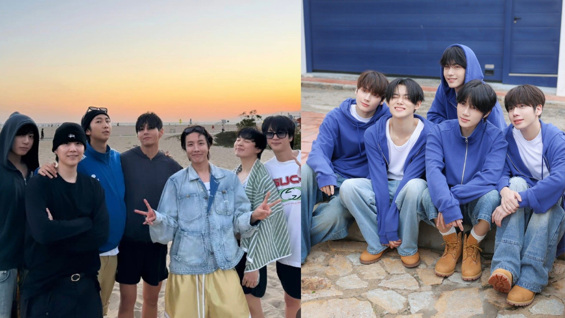 BTS and TXT (Image via Instagram/@uarmyhope Weverse/TOMORROW X TOGETHER)