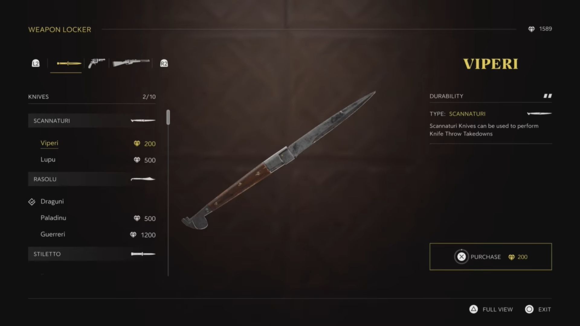 Only Scannaturi knives can be thrown (Image via 2K)