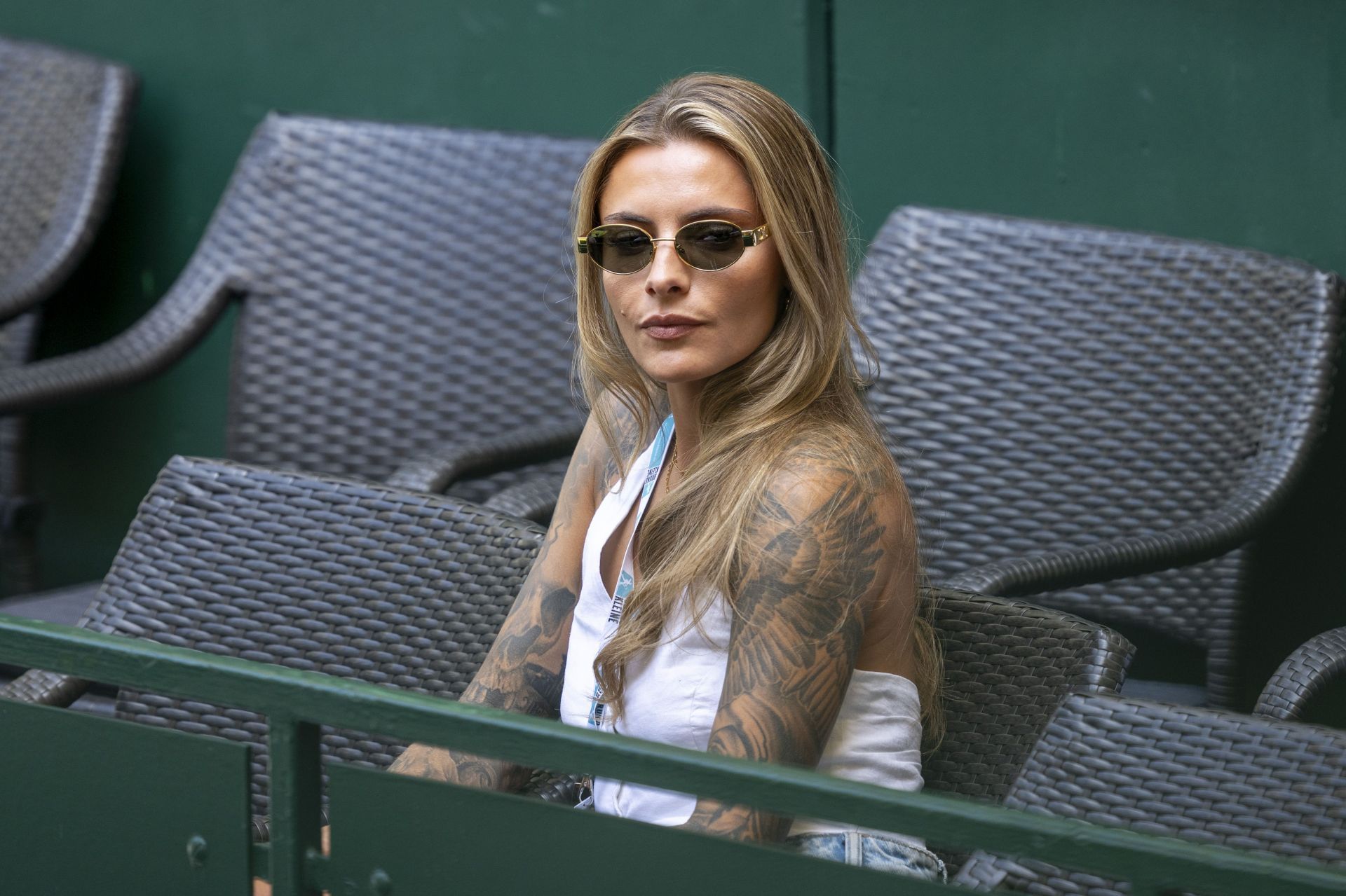 Tennis: ATP Tour 18 June 2025, North Rhine-Westphalia, Halle (westfalen): Tennis: ATP Tour - Halle/Westphalia, men&#039;s singles, 1st round: Giron (USA) - Zverev (Germany). Sophia Thomalla, Alexander Zverev&#039;s girlfriend, is sitting in the stands - Source: Getty