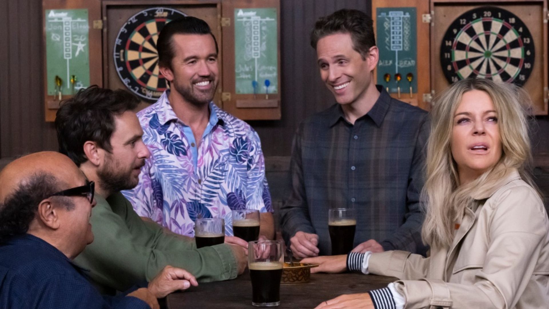 Dennis Reynolds seen with the rest of the gang from It&#039;s Always Sunny in Philadelphia season 17 (Image via Instagram/@alwayssunnyfxx)