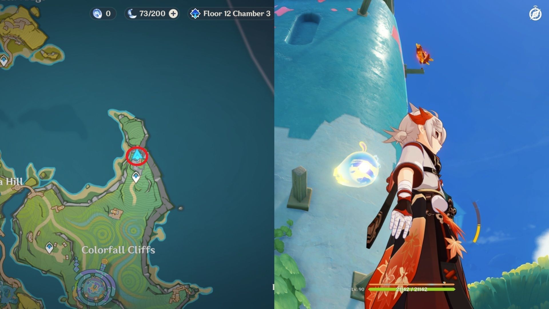 Behind the building in Colorfall Cliffs (Image via HoYoverse)