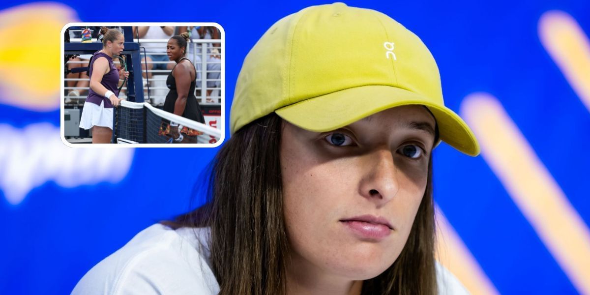 Iga Swiatek (background), Jelena Ostapenko and Taylor Townsend (inset), Sources: Getty