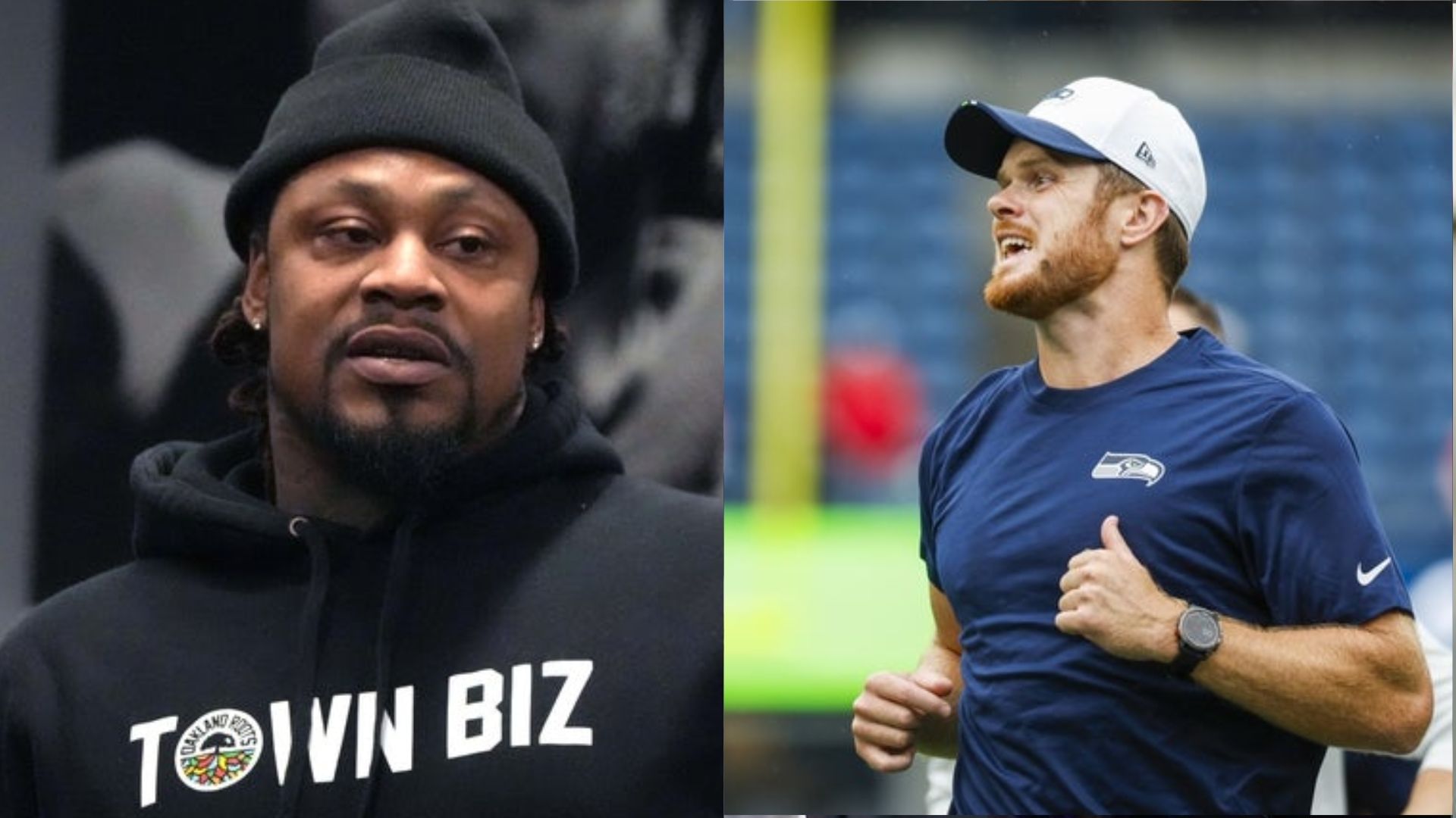 Marshawn Lynch and Sam Darnold