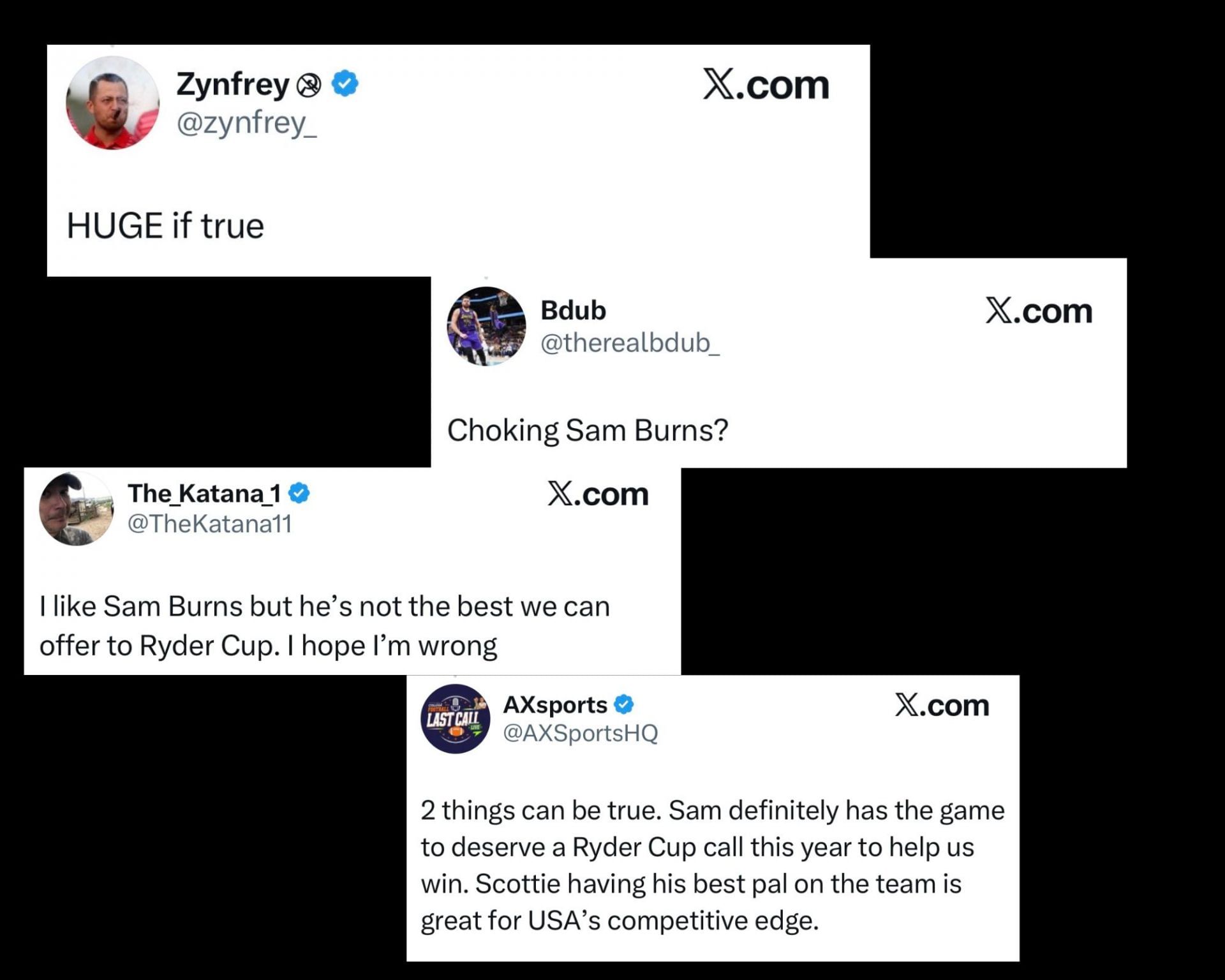 Fan reactions to Burns reportedly making the US Ryder Cup team