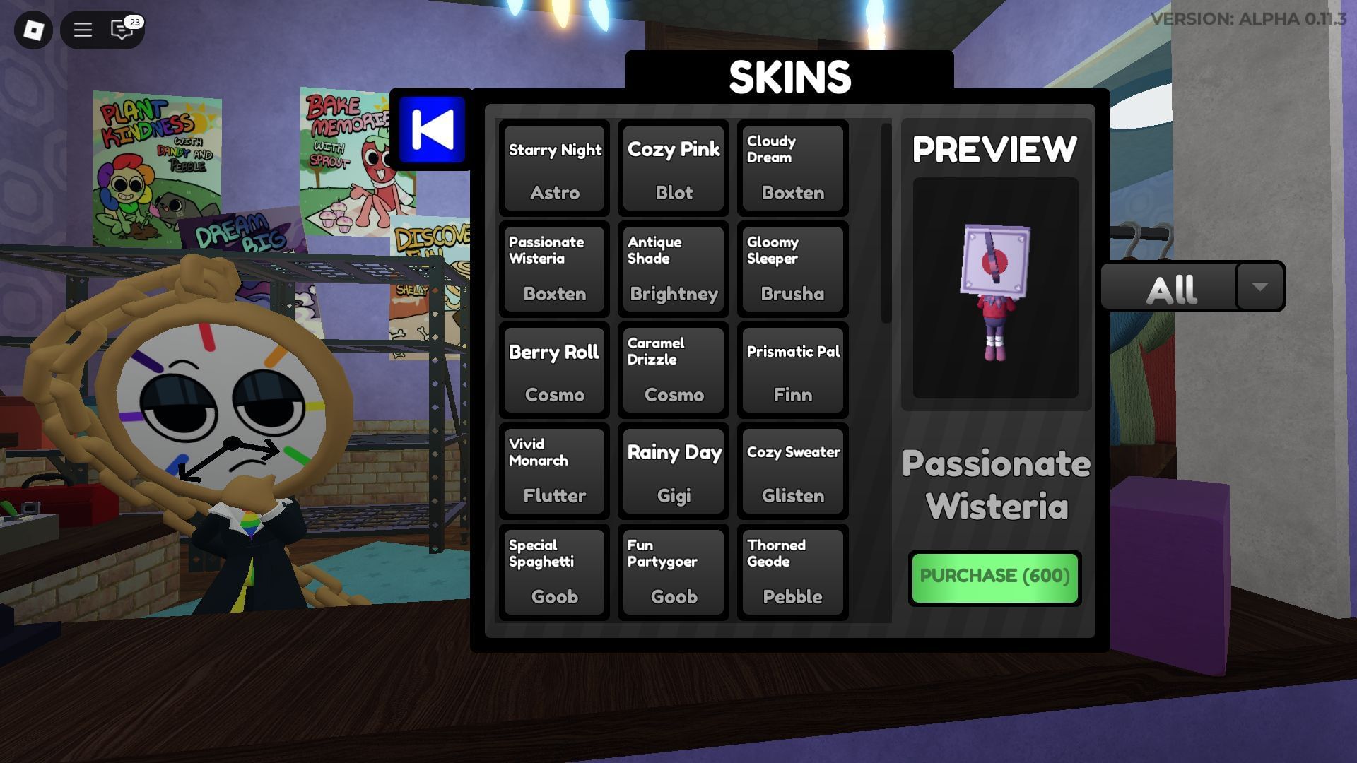 Boxten&#039;s Passionate Wisteria Skin (Image via Roblox)