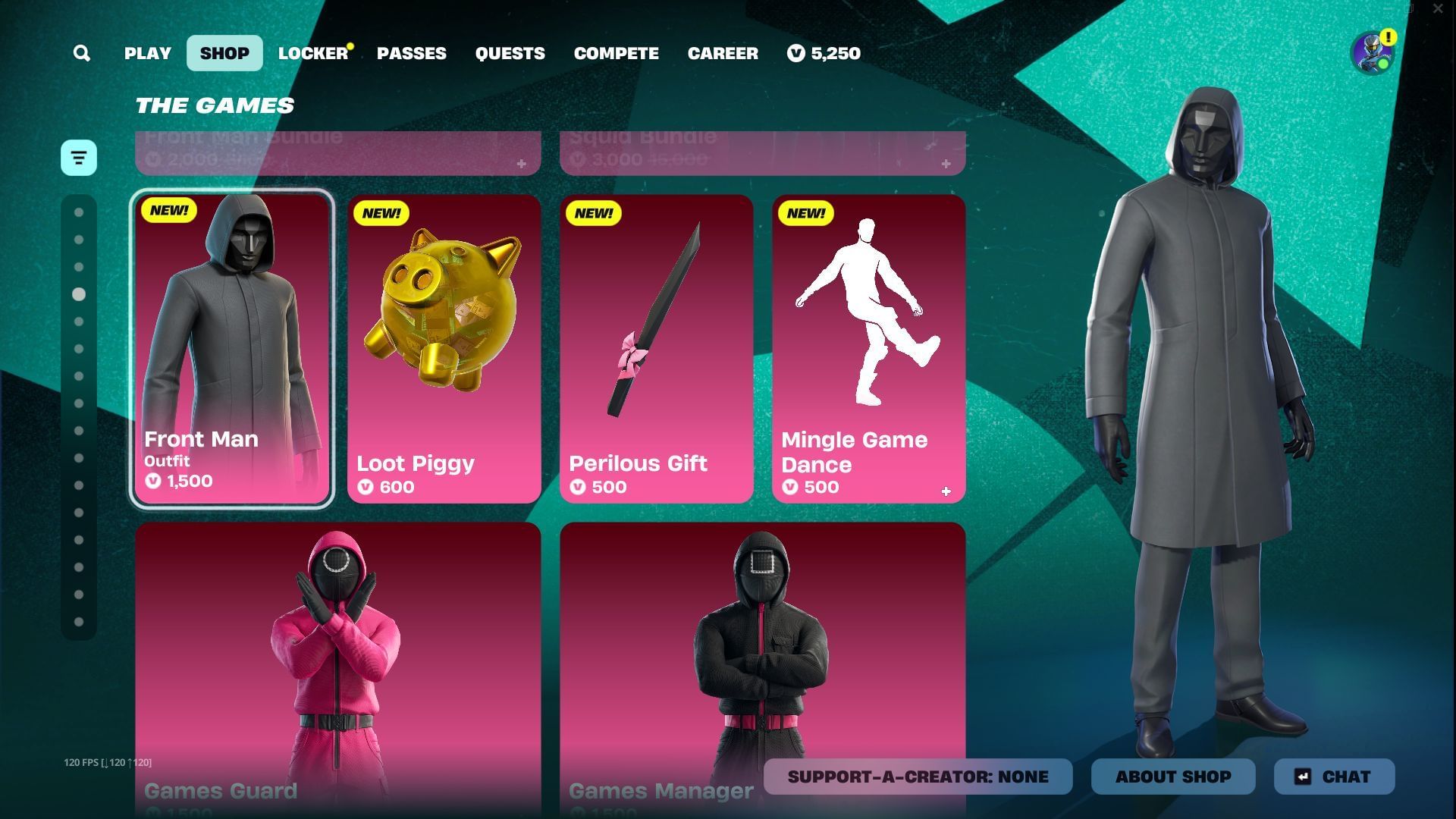 You can get your hands on the Squid Game Front Man skin in Fortnite separately (Image via Sportskeeda Gaming || Epic Games)