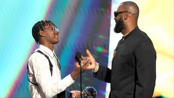"Y'all see his beard?" - LeBron James can't hide his affection for son Bryce James on brief return from college