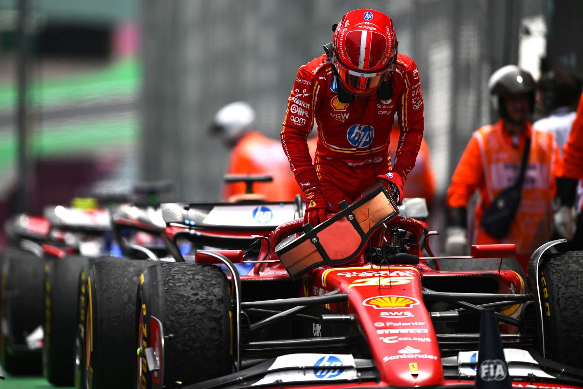 Charles Leclerc of Monaco and Ferrari during the 2024 F1 Grand Prix of Brazil. Source: Getty