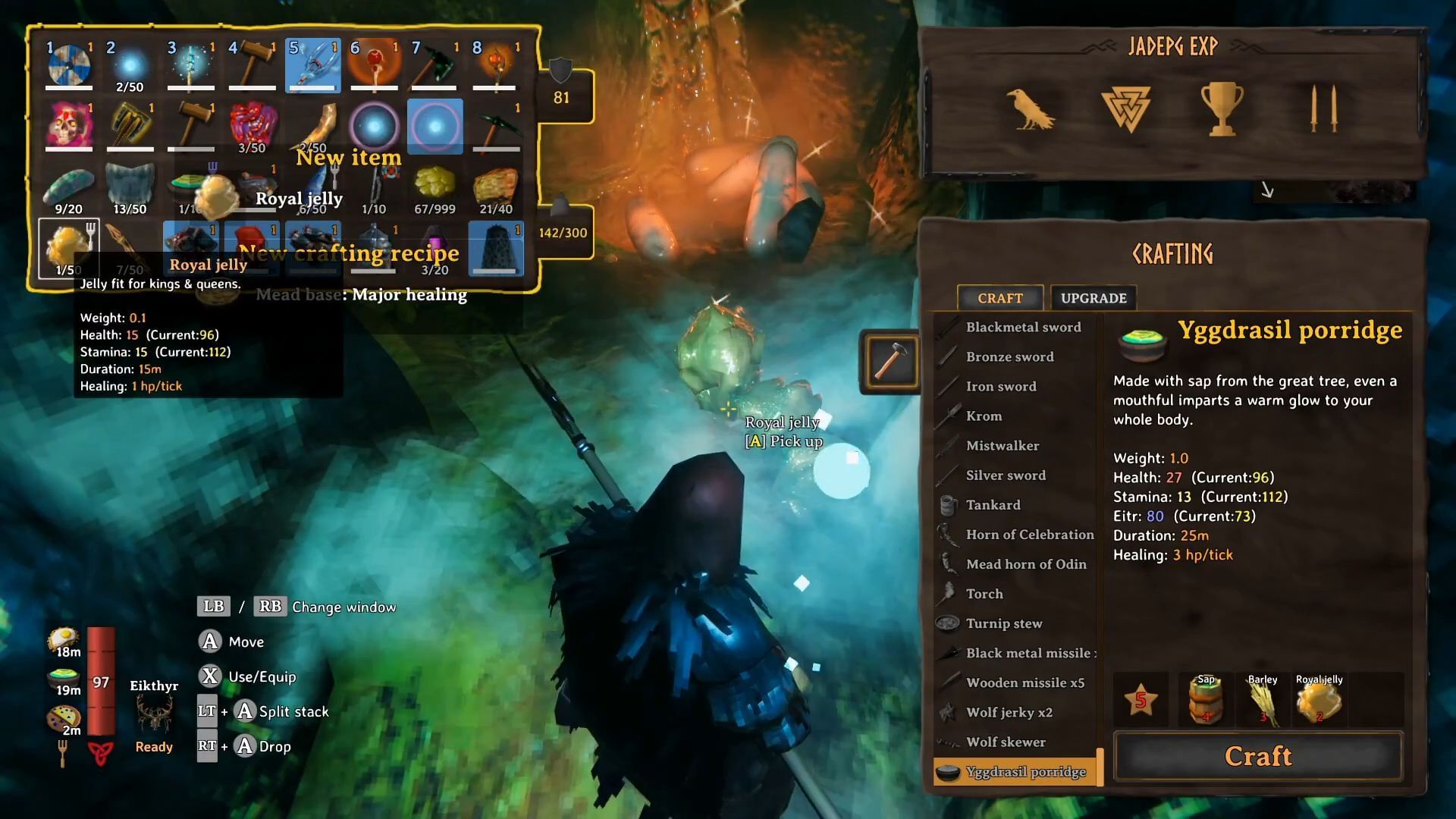 Royal Jelly can be found in Infested Mines (Image via Coffee Stain Publishing | YouTube/Jade PG)