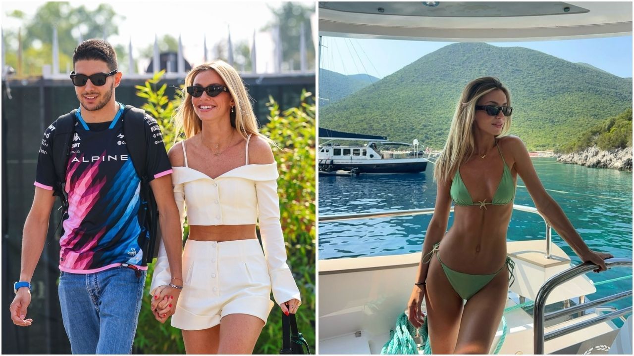 Flavy Barla soaks the sun in green bikini as she enjoys the F1 summer break with Esteban Ocon (Images from @flavy.barla on Instagram and Getty Images)