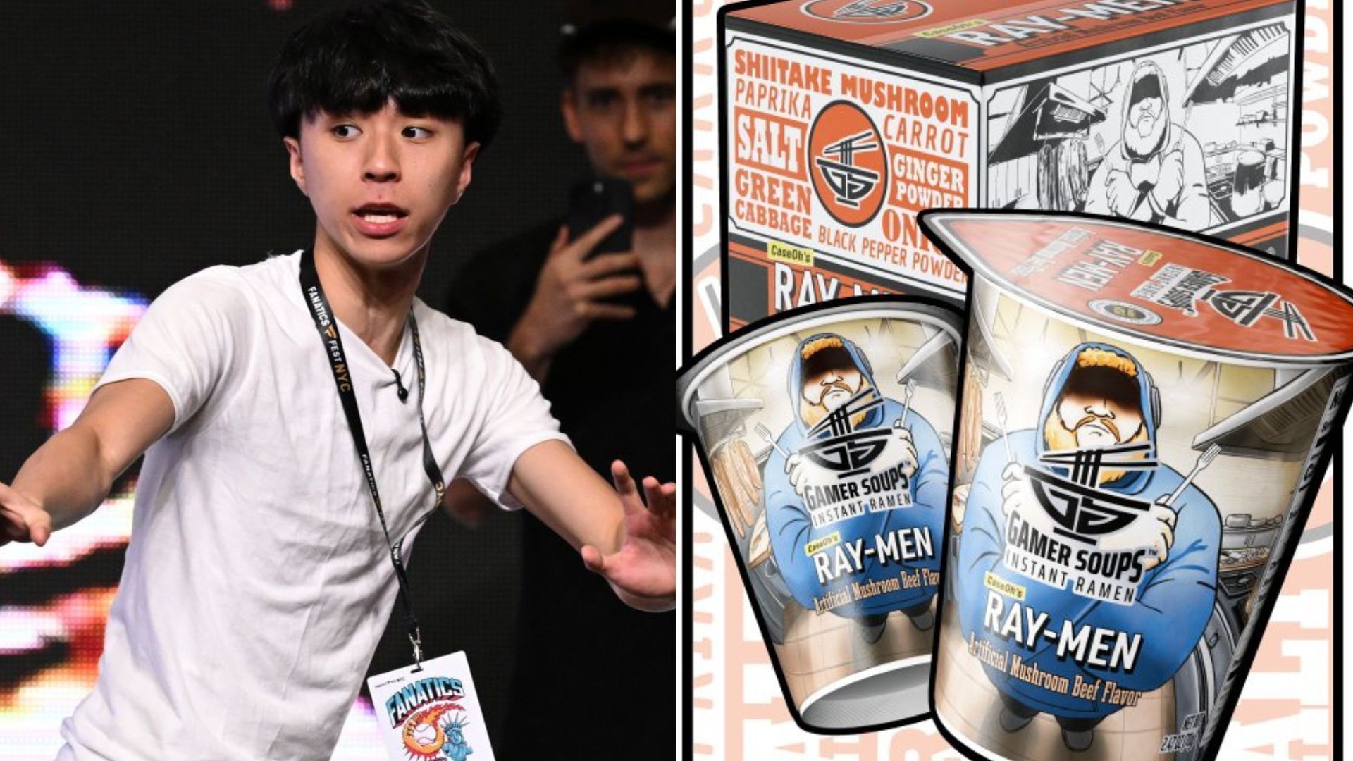 CaseOh goes the ramen route with &quot;Ray-Men&quot; noodles (Images via Getty, @caseohs_mom/X)