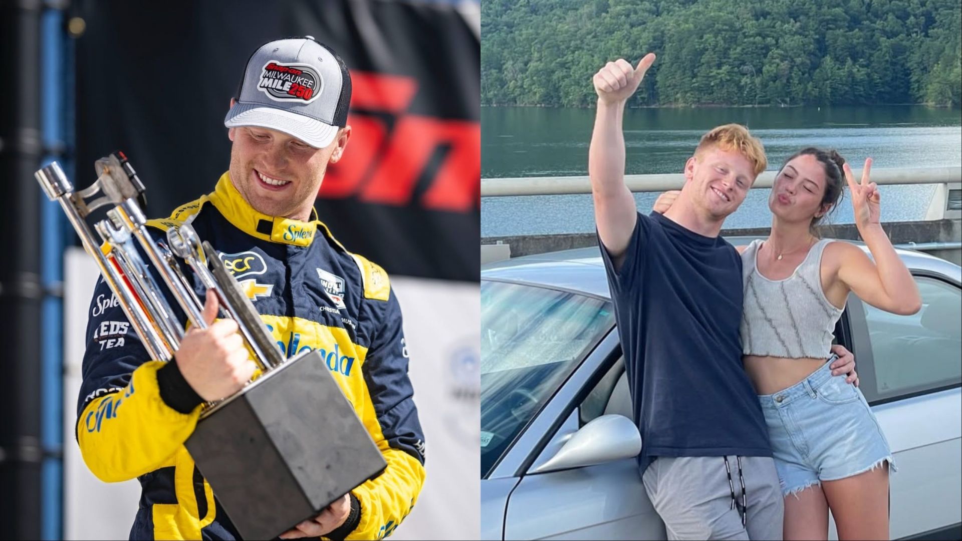Image credits: L: Instagram/@ecrindy, R: Instagram/@christian_ramussen_, Christian Rasmussen with his girlfriend Maria Cofer