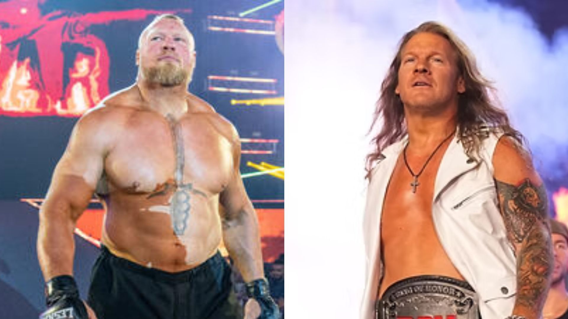 Chris Jericho and Brock Lesnar are former rivals [Image Credits: WWE.com and Allelitewrestling.com]