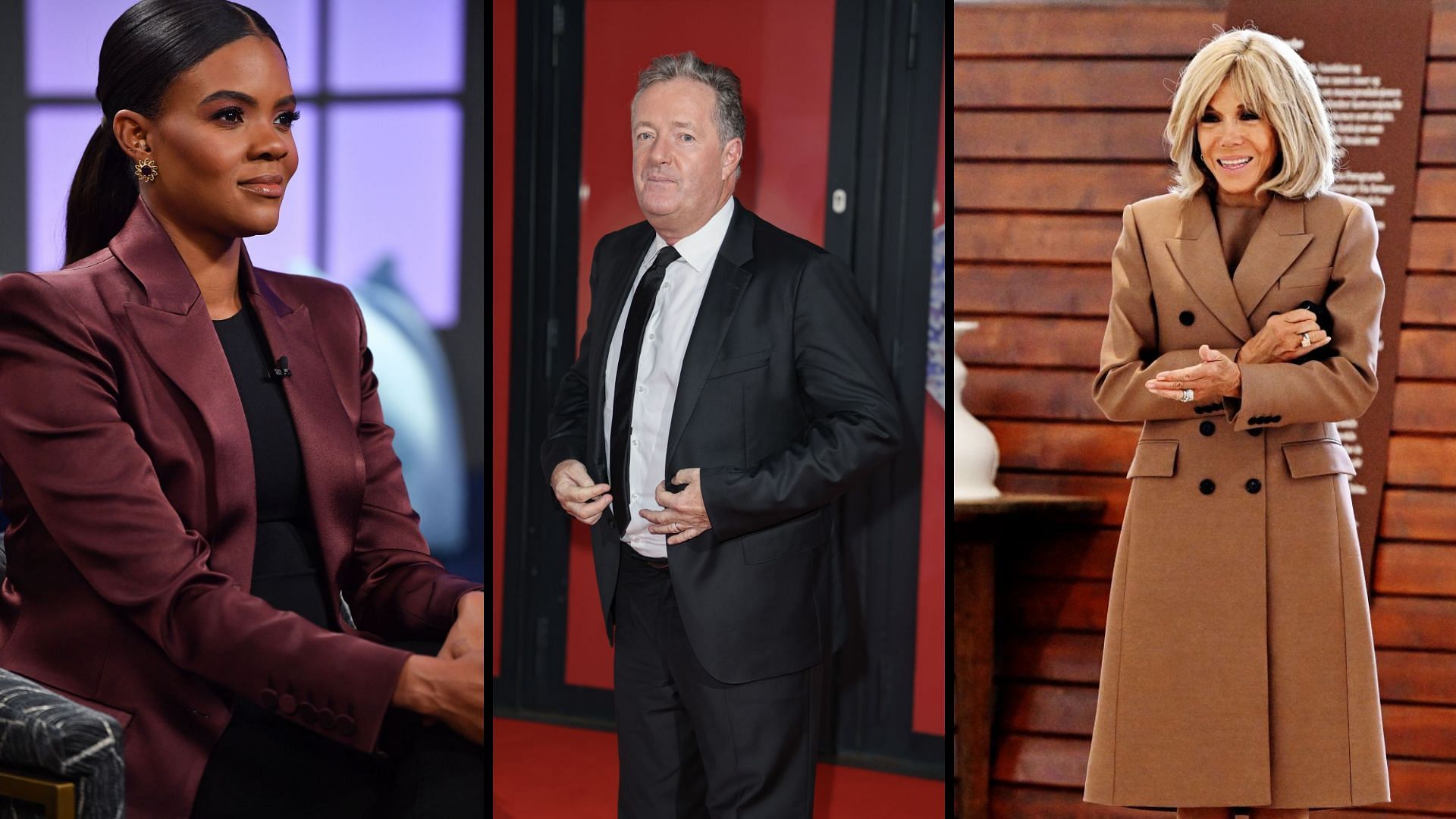 Candace Owens, Piers Morgan, Brigitte Macron (Image via Getty)